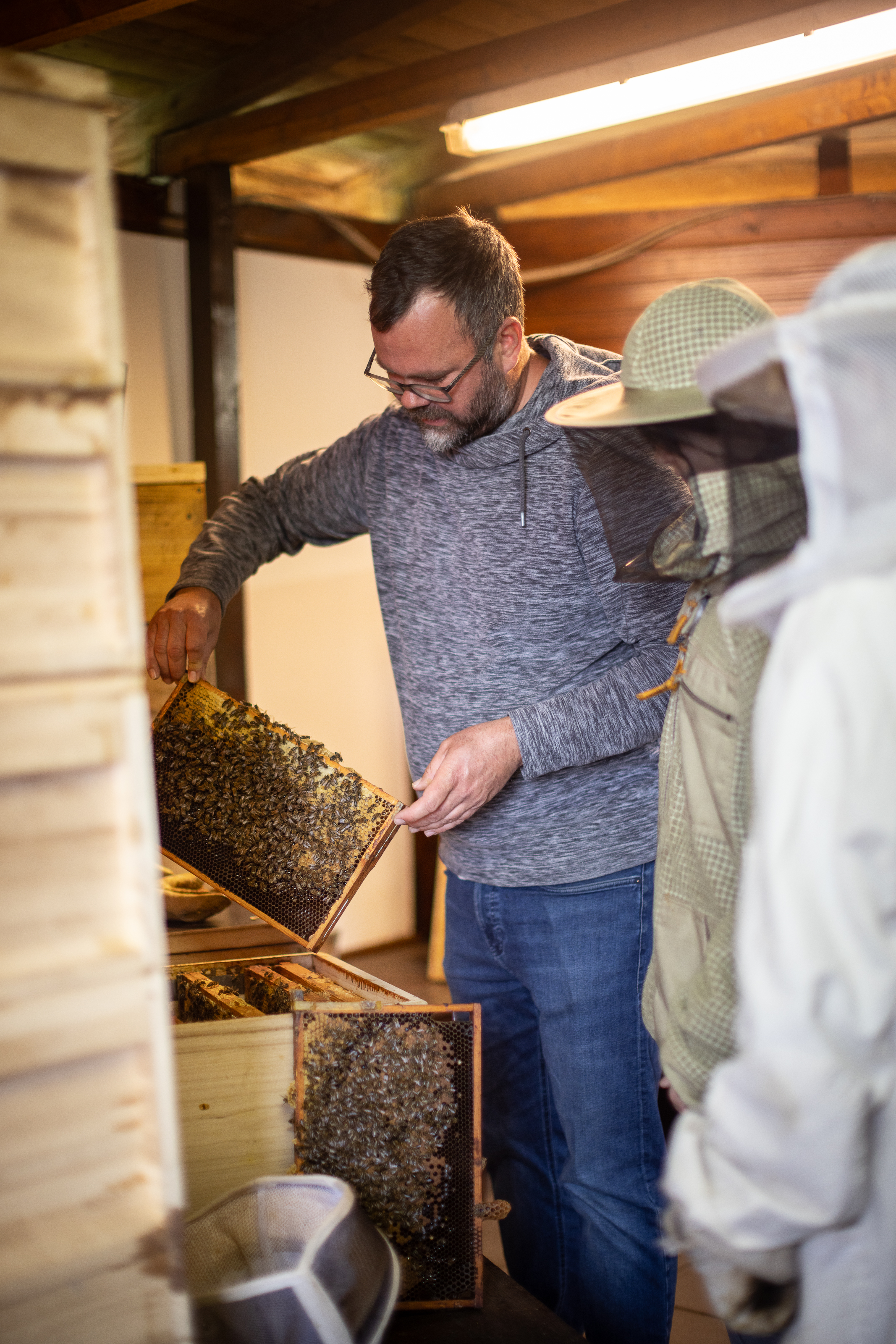 Zu Besuch im Bienenhaus beim Imker Matthias Kleinöder.